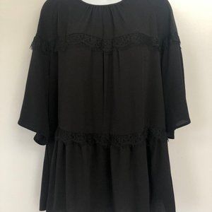 Mossimo Black Top - Lace Detail - Size Large